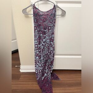 NWOT Fashion Brand Company Purple Wordy Revenge Dress